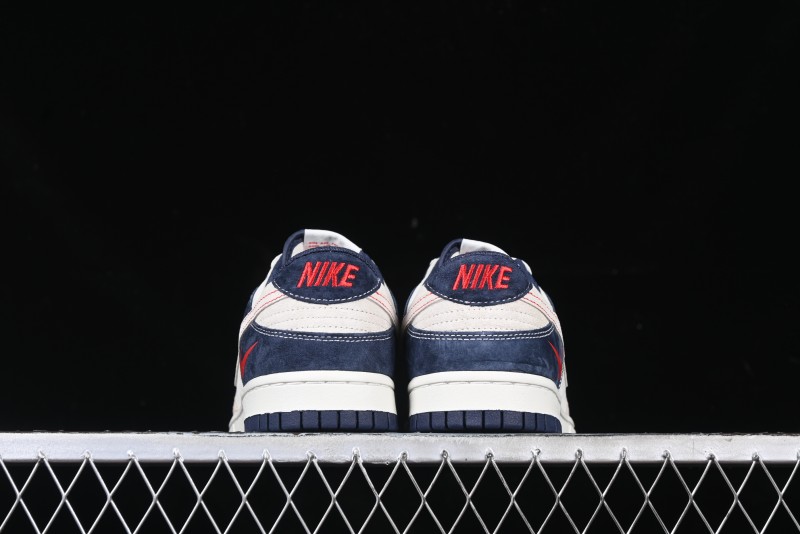Nike SB Dunk Low Supreme Collaboration - Two-Tone White Swoosh Anniversary Customized Low-Top Casual Skate Shoes - DJ2024-045