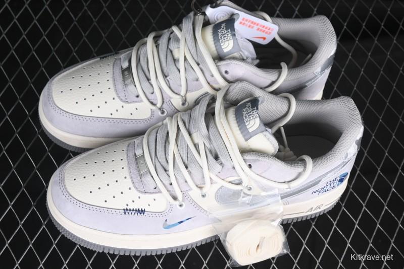 Nike Air Force 1 '07 Low The North Face Collaboration Silver Swoosh Drawstring Casual Sneakers - DM6688-016