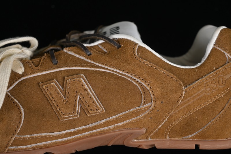 Miu Miu x New Balance 530 Low-Top Retro Running Sneakers with Deconstructed Design - AJD4