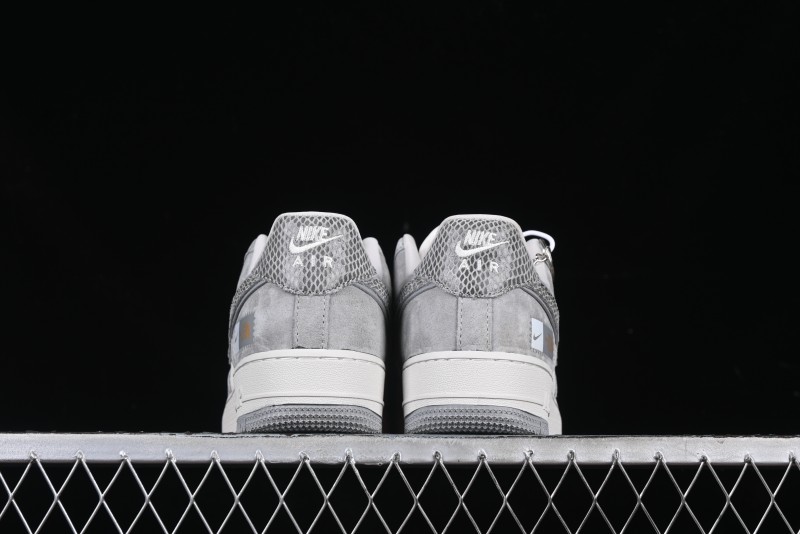 Nike Air Force 1'07 Low The North Face Collaboration Pig Grey Snake Print Low-Top Casual Sneakers - DF0188-027
