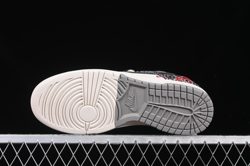 Nike SB Dunk Low Year of the Snake Series Snake Scale Black Swoosh Custom Low-Top Casual Skate Shoes - YX5066-272