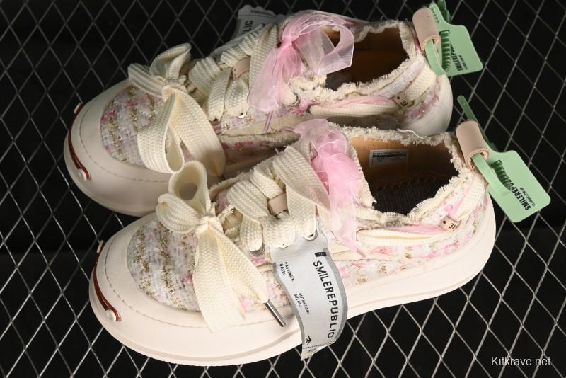 SMILEREPUBLIC SMILE Collection Canvas Sneakers with Thick Sole and Open Toe Design - G.D4