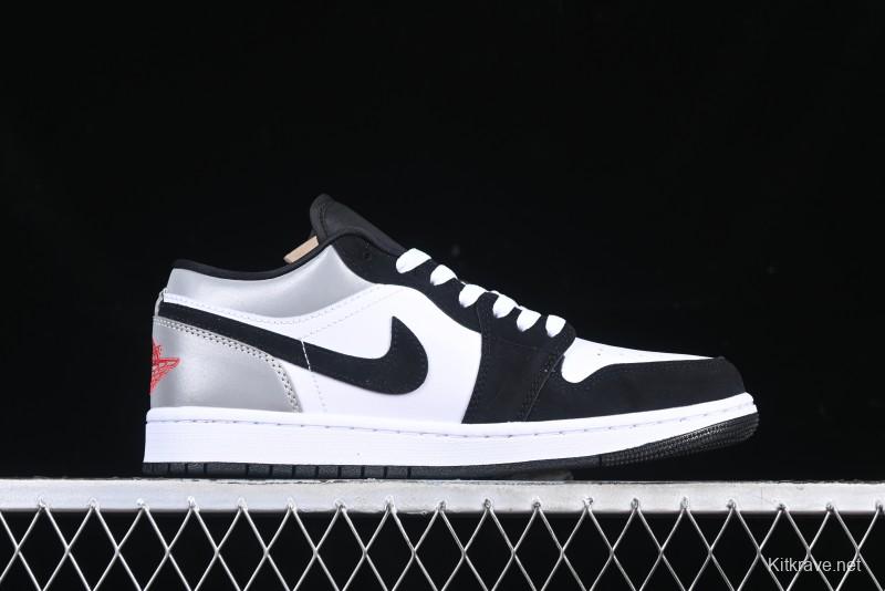 Nike Air Jordan 1 Low Retro Casual Sneakers with Black Swoosh - HF3148-106
