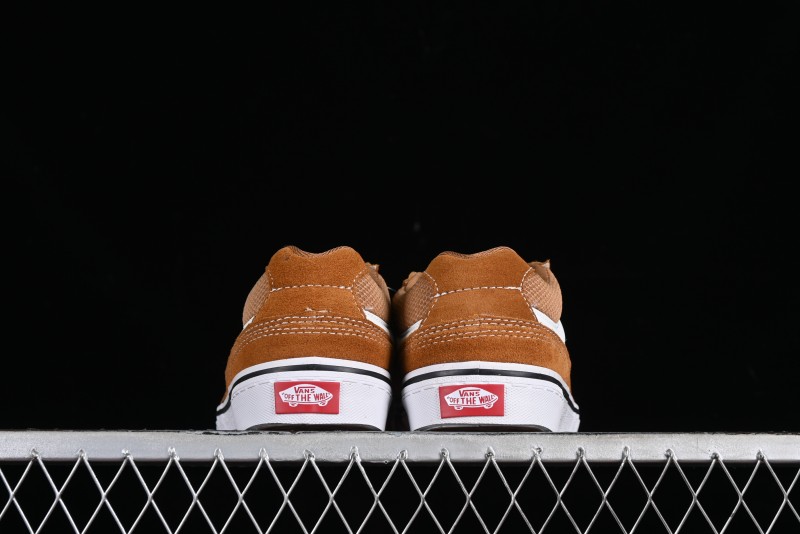 Vans Caldrone Classic American Retro Skate Shoes in Brown Orange - VN000CXZ1OU
