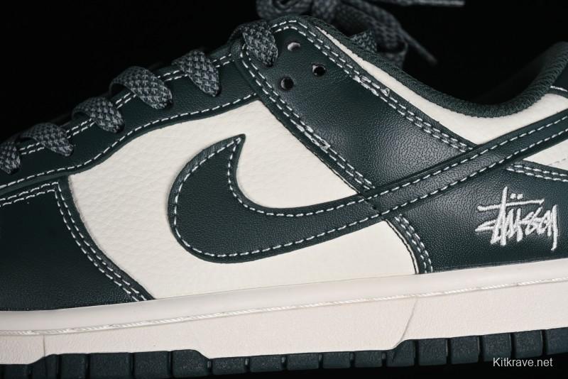 Nike SB Dunk Low Stussy Collaboration - Navy Starry Sky Anniversary Custom Low-Top Casual Skate Shoes - BB9898-003