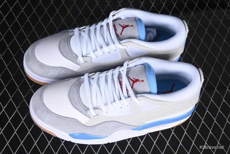 Nike Air Jordan 4 Remastered Retro Sneakers in White Blue - FQ7939-104