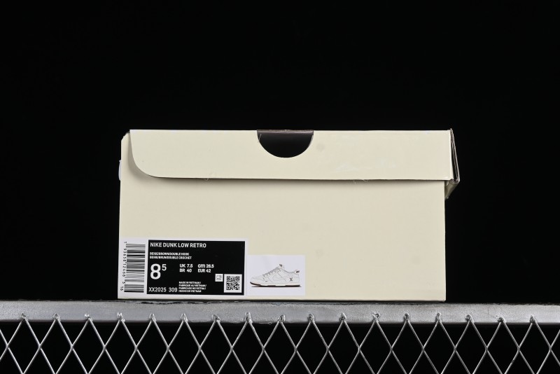 Nike SB Dunk Low LV Collaboration - Double Swoosh Beige Brown Anniversary High-End Custom Low-Top Casual Skate Shoes - XX2025-309