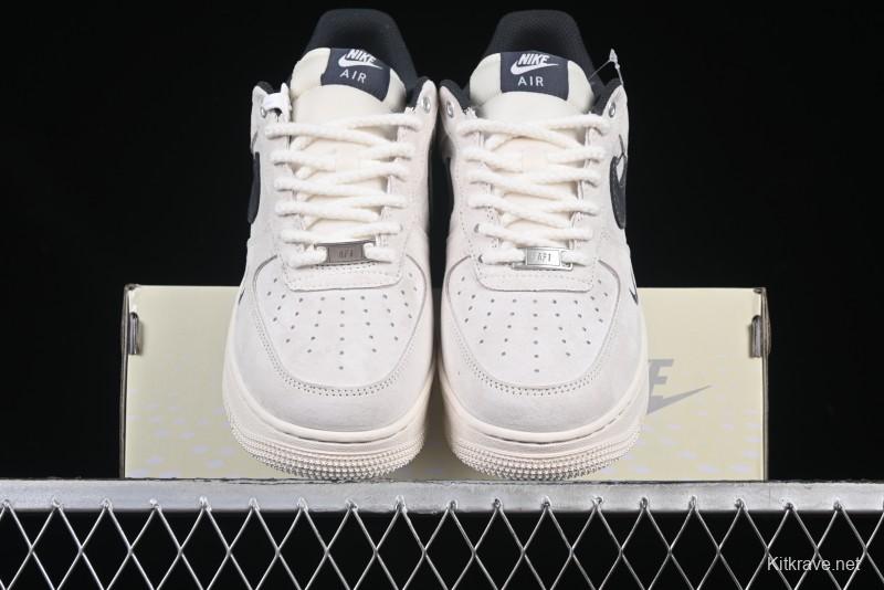 Nike Air Force 1 '07 Low Champion Collaboration Dual-Tone Grey Swoosh Triple Mini Swoosh Low-Top Casual Sneakers - SJ6698-022