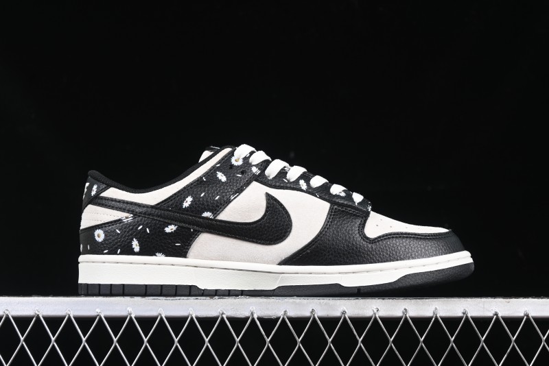 Nike SB Dunk Low Lightning Collaboration Daisy Black Check Anniversary Customized Low-Top Casual Sneakers - DJ2024-069