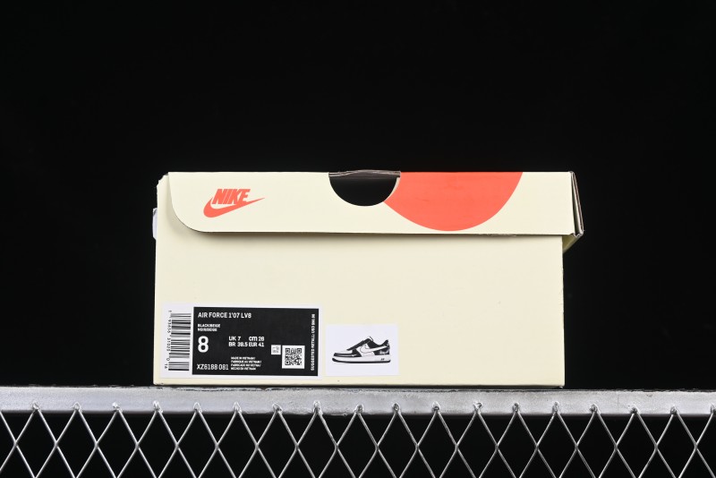 Nike Air Force 1 '07 Low Stussy Collaboration Black & White Swoosh Casual Sneakers - XZ6188-081
