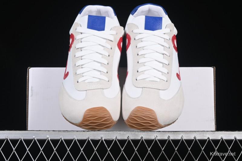Loewe Ballet Runner 2.0 Sneakers Retro Style Low-Profile Casual Sports Shoes with Asymmetric Toe Design - White Blub