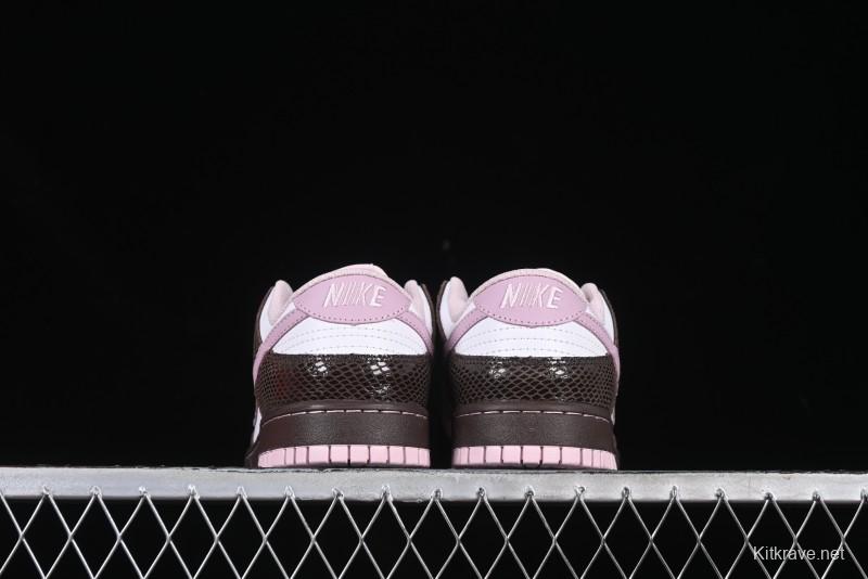 Nike Dunk Low Retro Sneakers in Grey Purple Snakeskin Leather - HV6932-299