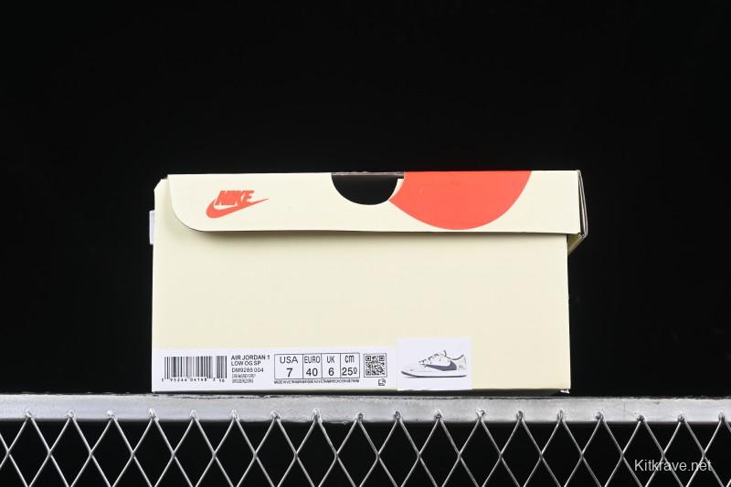 Nike Travis Scott x Fragment Design x Air Jordan 1 Low OG SP AJ1 Stussy Collaboration - DM9288-004