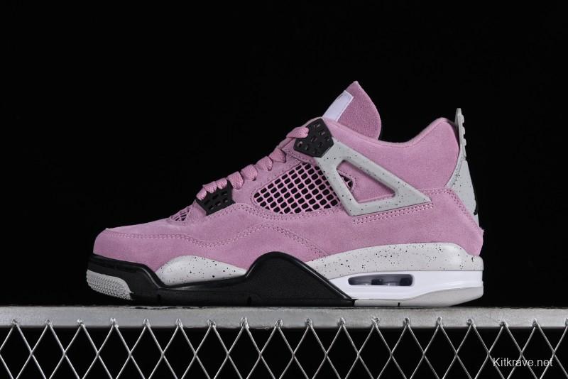 Nike Air Jordan 4 Retro "Orchid" Sneakers with Suede Upper and Cement Grey Accents - AQ9129-501