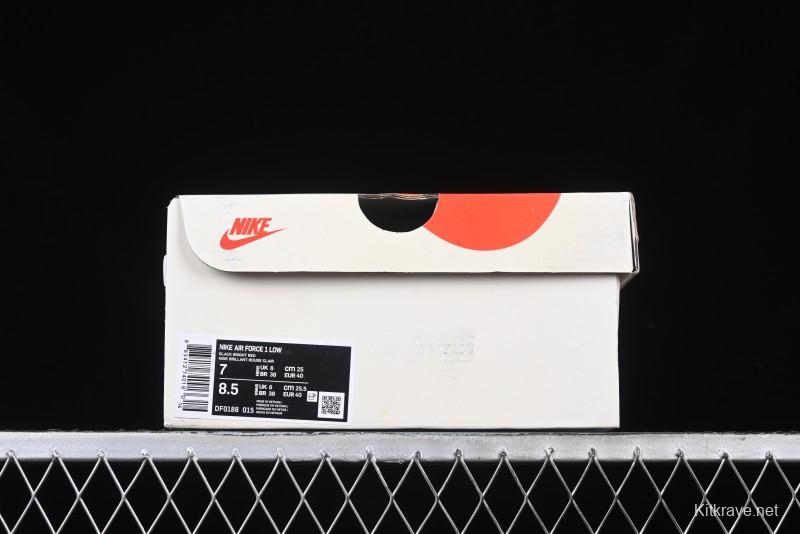 Nike Air Force 1 '07 Low Casual Sneakers in Heartbeat Orange with Full-Length Air Cushion - DF0188-015