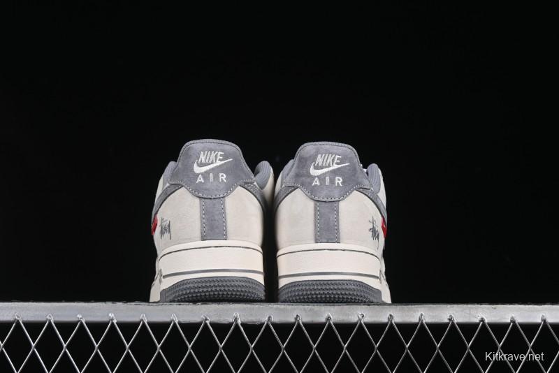 Nike Air Force 1 '07 Low Stussy Collaboration Dual-Tone Beige Low-Top Casual Sneakers - SJ6698-024