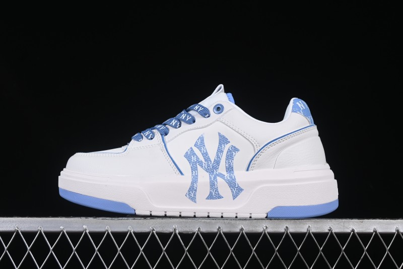 New York Yankees MLB Chunky Liner Denim Monogram Lightweight Elevated Platform Casual Sneakers - 3ASXD025N50BLS