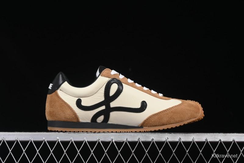 Loewe Ballet Runner 2.0 Sneakers Retro Style Lightweight Training Shoes - Apricor