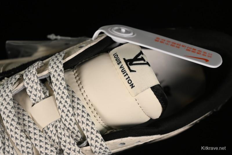 Nike Air Jordan 1 Low OG SP Travis Scott x Fragment Design Black Denim Print Casual Sneakers - SJ2068-005