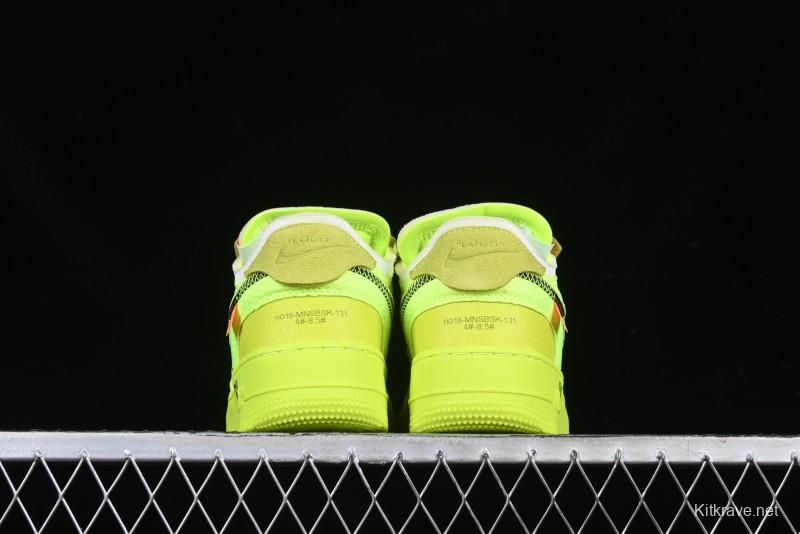 Nike Off White x Air Force 1 Low OW Collaboration Transparent Yellow Sneakers - AO4606-700