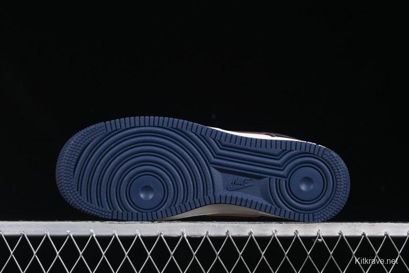 Nike Air Force 1 '07 Low The North Face Collaboration Blue Red Double Swoosh Casual Sneakers - XS1958-521
