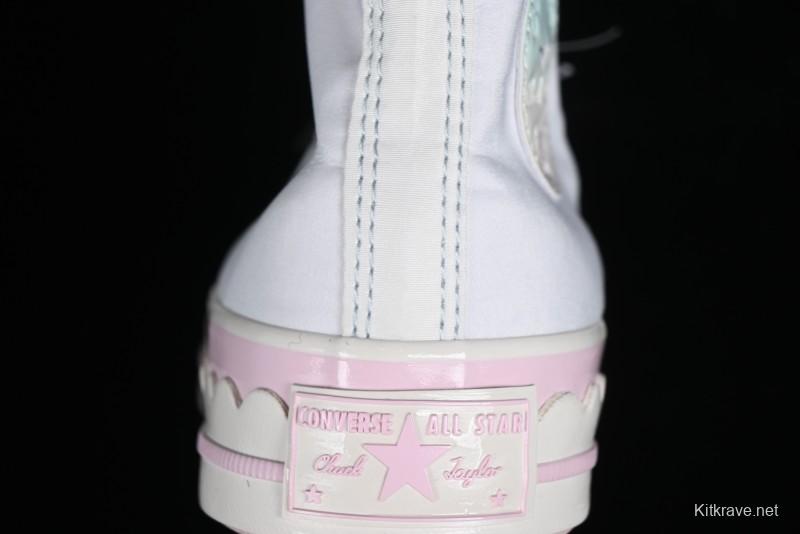 Converse Chuck 1970s Ice Cream Fun White Pink High Top Canvas Sneakers - A10947C
