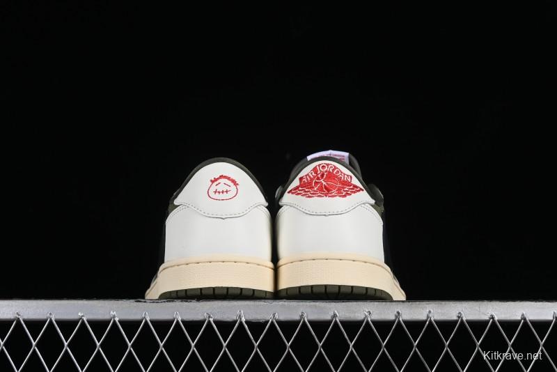 Nike Travis Scott x Air Jordan 1 Low OG AJ1 Reverse Swoosh Sneakers - DM7866-200