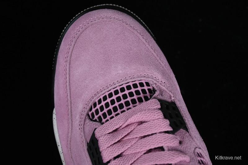 Nike Air Jordan 4 Retro "Orchid" Sneakers with Suede Upper and Cement Grey Accents - AQ9129-501
