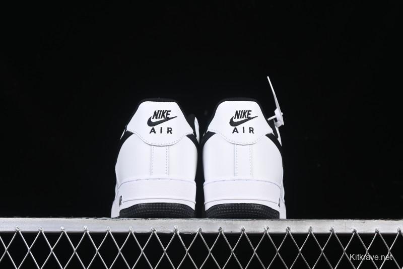 Nike Air Force 1 '07 Low White Black Swoosh Casual Sneakers - 315122-103