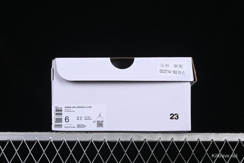 Nike Air Jordan 1 Low AJ1 Custom White Pink Low-Top Casual Lifestyle Sneakers - DC0774-162