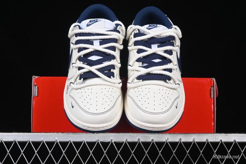 Nike SB Dunk Low Supreme Collaboration - Light Blue Mini Swoosh Anniversary Customized Low-Top Casual Skate Shoes - XX2025-568