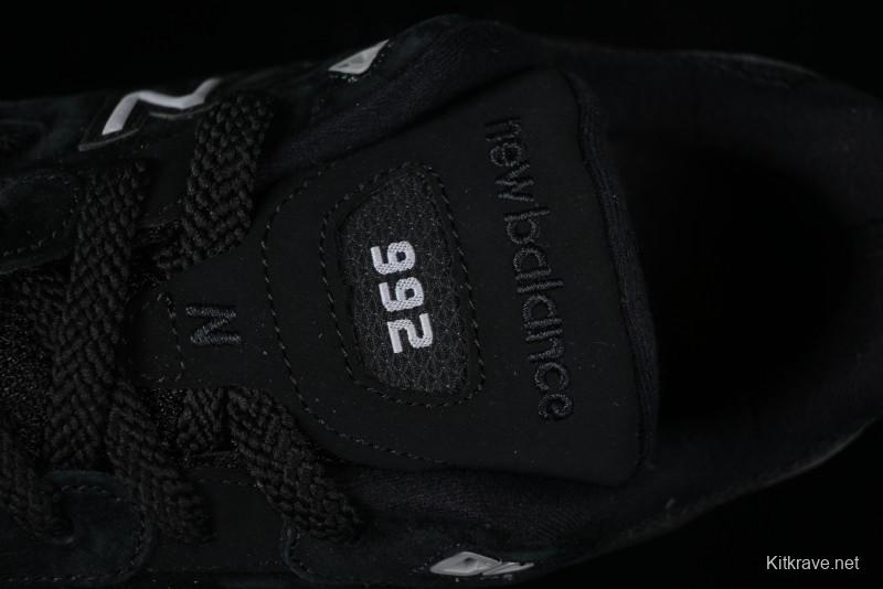 New Balance Made In USA 992 Classic Retro Running Shoes with Superior Cushioning - M992BL