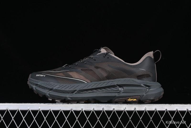 HOKA ONE ONE Satisfy Running Mafate Trail Low-Cut Cushioned Outdoor Hiking Shoes - 1157050 COFF