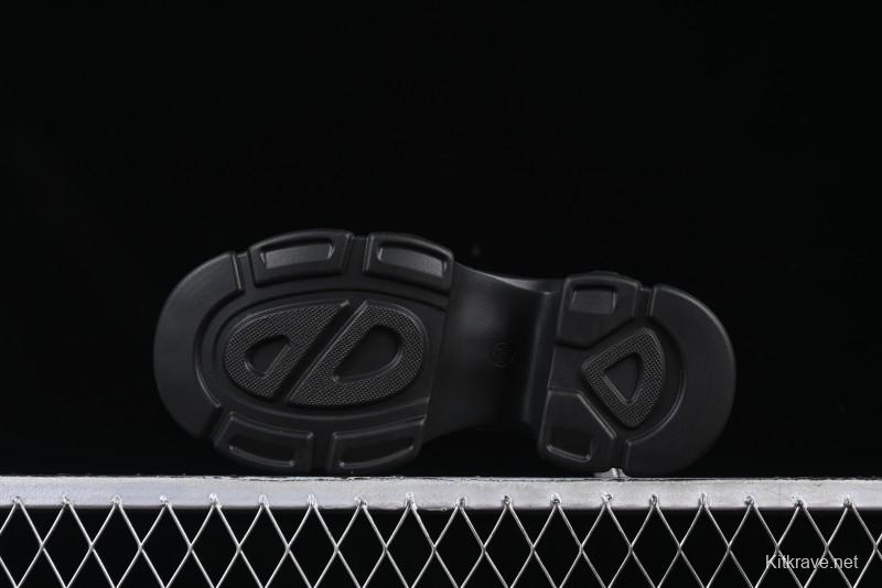 Black Patent Chunky Platform Loafers with Metal Embellishments