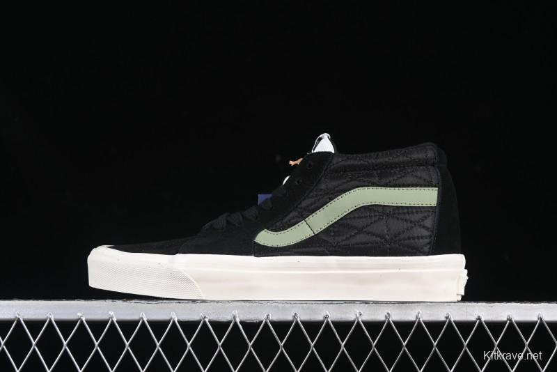 Vans Premium Sk8-Mid Retro Casual Mid-Top Skate Shoes with Checkerboard Design - VN000CQQBLK