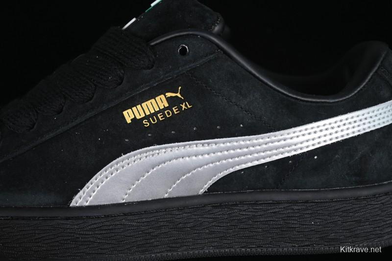 PUMA Suede XL Classic Men's Sneakers - Black with Metallic Silver Accents