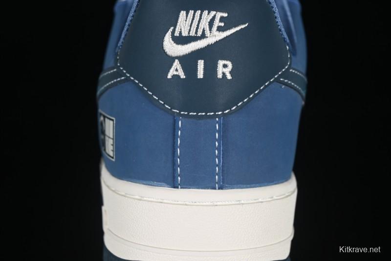 Nike Air Force 1 '07 Low Collaboration White Blue Ghost Face Casual Sneakers with Strap - KK1988-068
