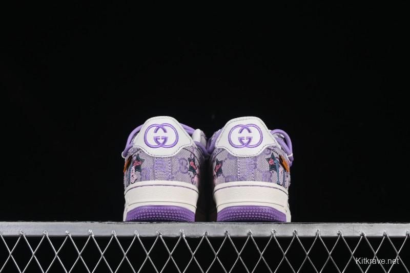 Nike Air Force 1'07 Low "Purple Star" Custom Casual Sneakers - BD7700-220