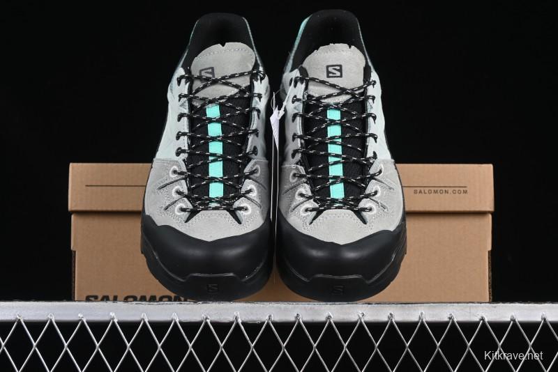 Salomon x Contragrip All-Terrain Hiking Shoes - Lightweight Gray with Black & Teal Accents