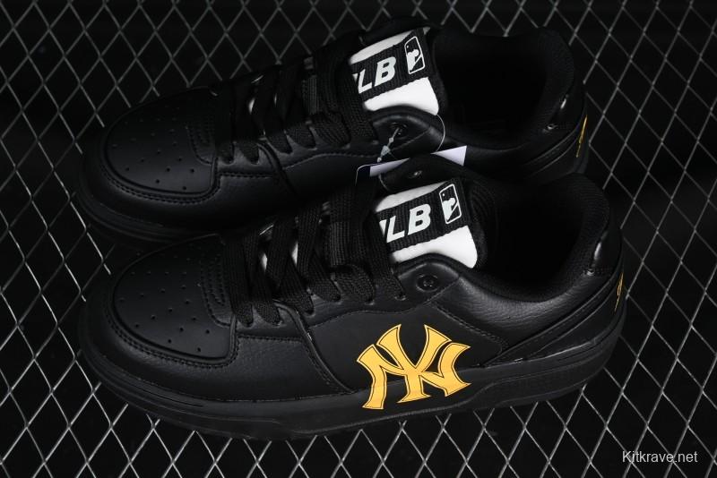 NY Yankees Black & Yellow Sneakers - Bold Logo Streetwear Shoes