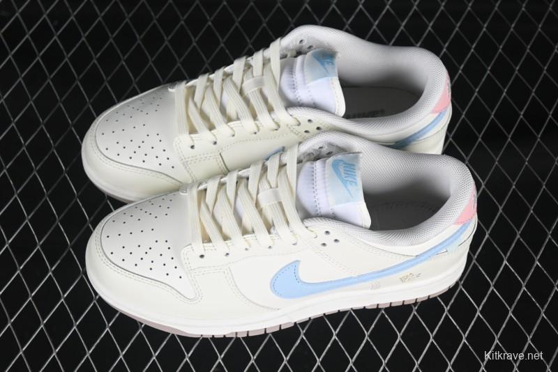 Nike Dunk Low "Pastel Panda" - Cream with Baby Blue & Pink Accents