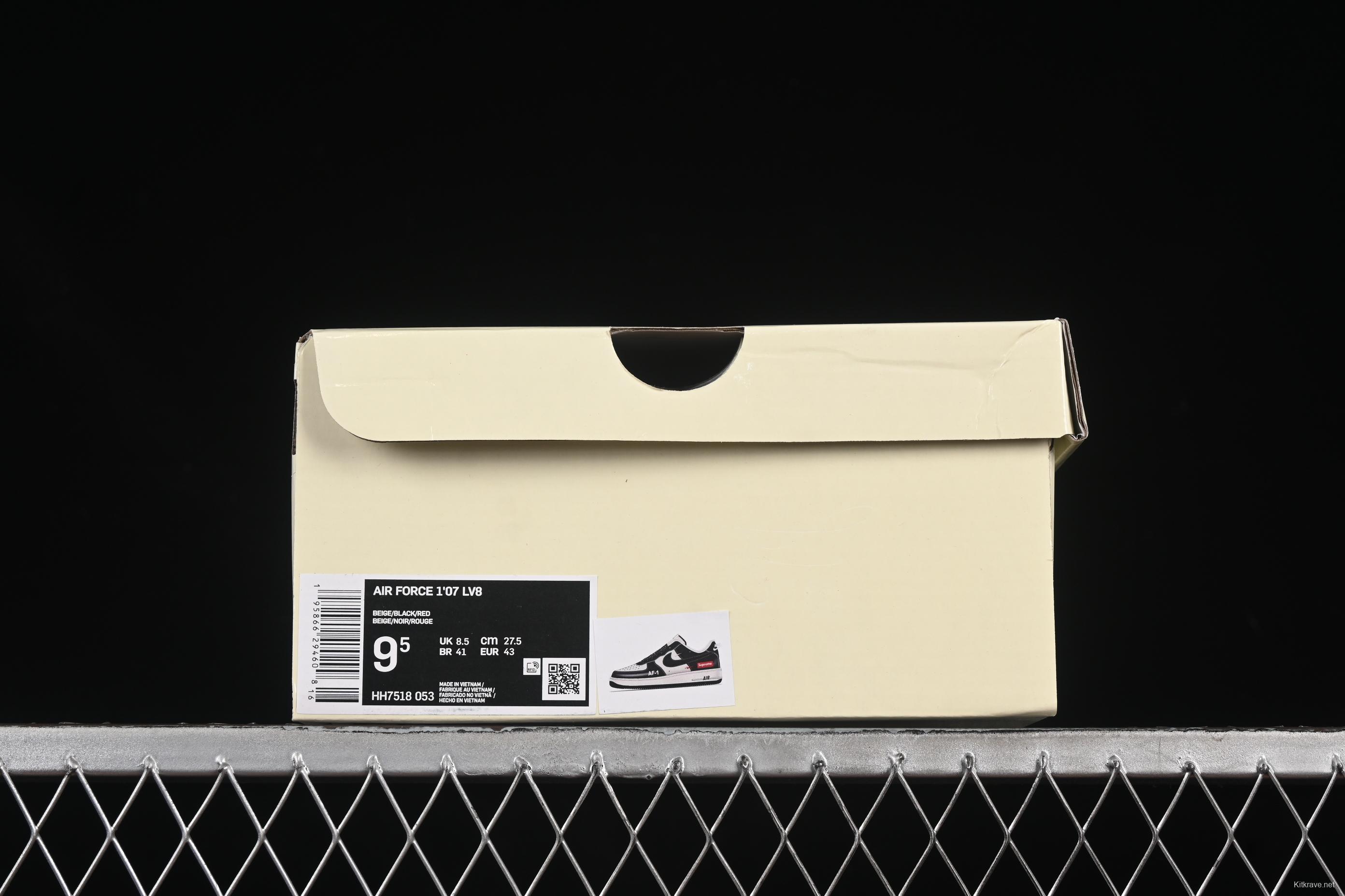 Nike Air Force 1 '07 Low Supreme Casual Sneakers in Beige Black - HH7518-053