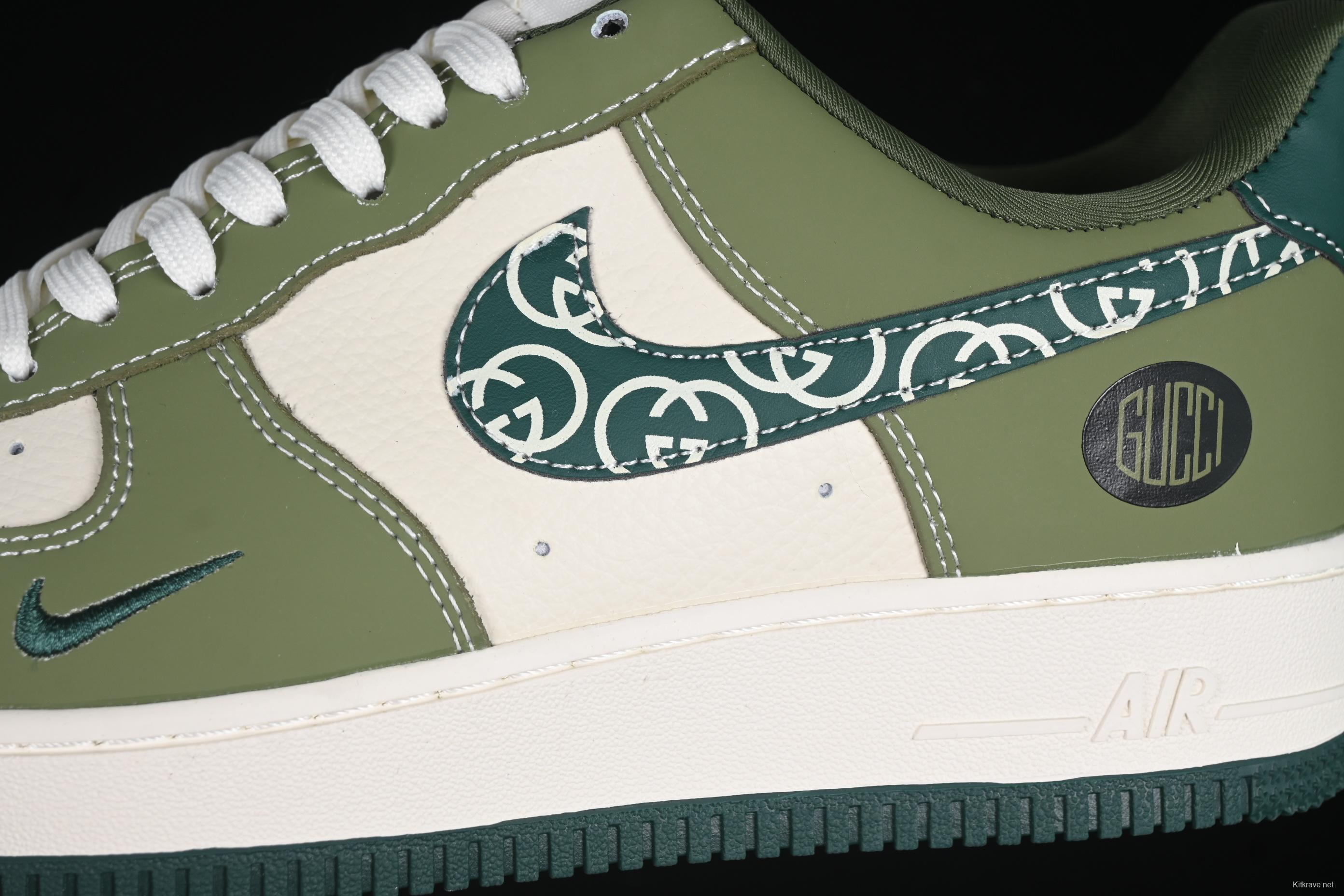 Nike Air Force 1'07 Low Gucci Collaboration Green Paisley Swoosh Casual Sneakers - KK1988-063