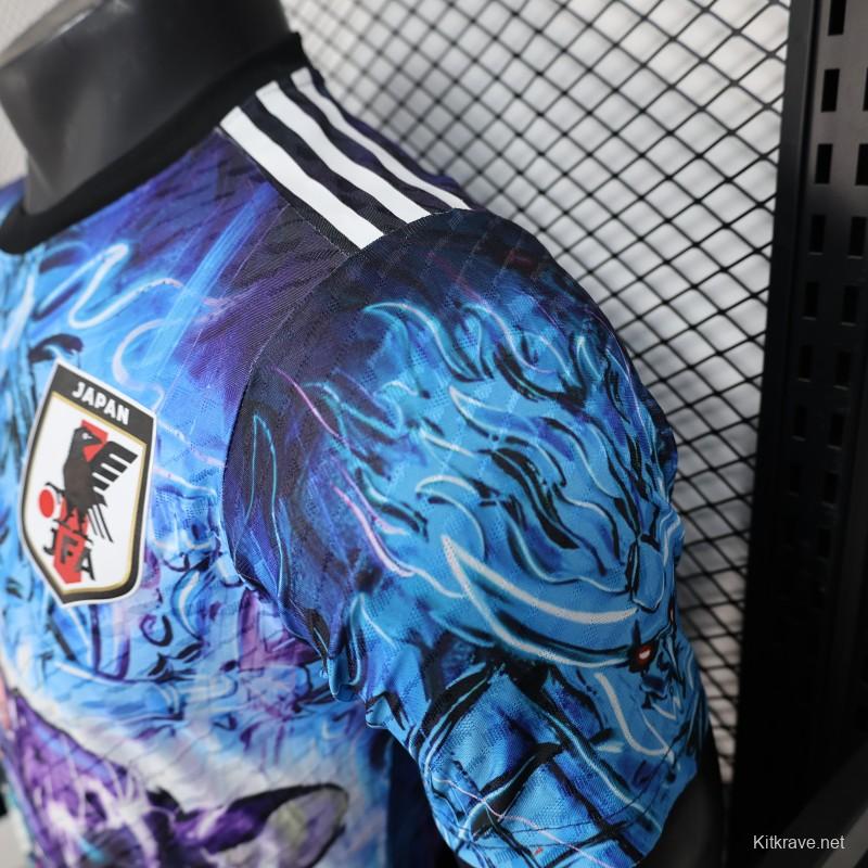 Player Version 2025 Japan Blue with Anime Combat Scene Design Jersey