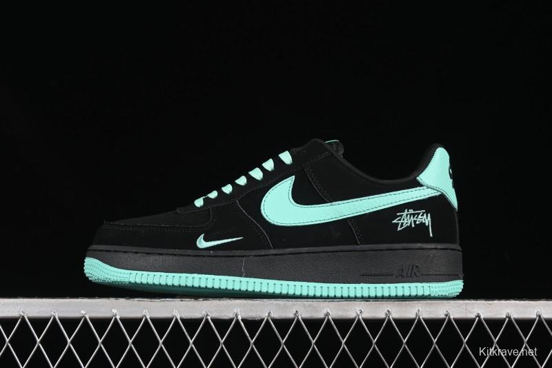 Nike Air Force 1 '07 Low Stussy Collaboration Tiffany Blue Casual Sneakers - DF0188-045