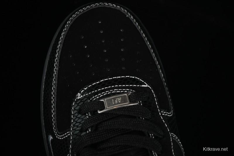 Nike Air Force 1'07 Low Lightning Collaboration Black Snake Scale Casual Sneakers - SC9207-529