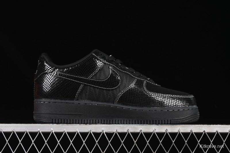 Nike Air Force 1'07 Low Lightning Collaboration Black Snake Scale Casual Sneakers - SC9207-529