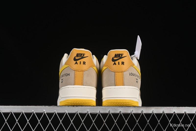 Nike Air Force 1'07 Low LV Collaboration Grey Yellow Casual Sneakers - HQ2037-322