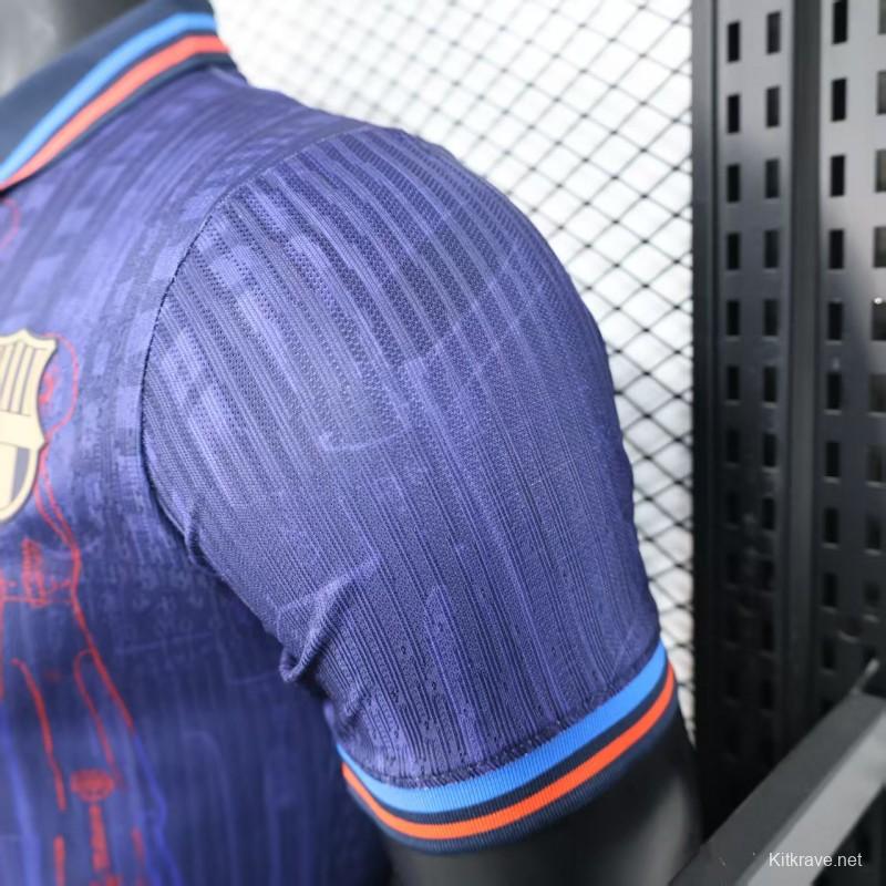 Player Version 25/26 FC Barcelona Purple with Red Streak Pattern Jersey