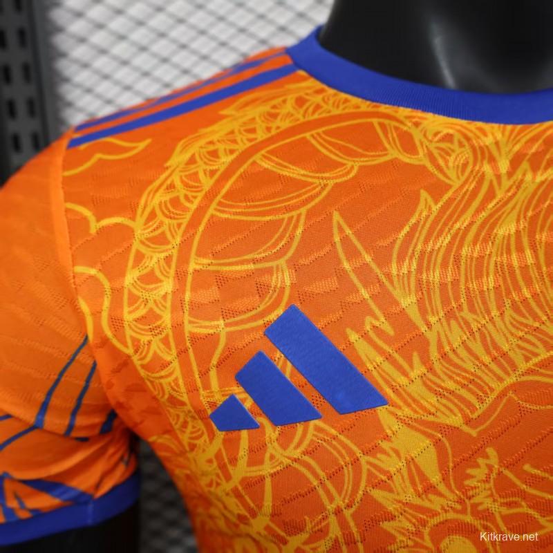 Player Version 2025 Japan Orange with Dragon Ball Z Vegeta Character Jersey